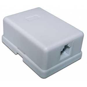 Wall mounting outlet with one 6P4C voice socket, screw terminals